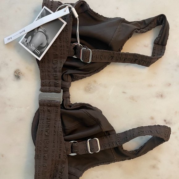 NWT | Form and Fold The Line Bra-Sized Bikini Top | 32DD | Espresso Brown - Picture 5 of 7